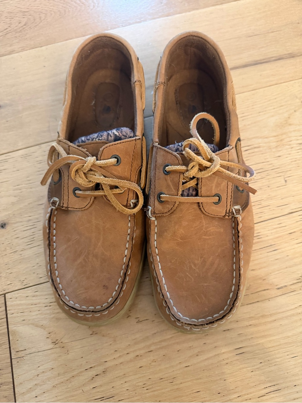 Aloha Island Women's Tan Leather Boat Loafers
